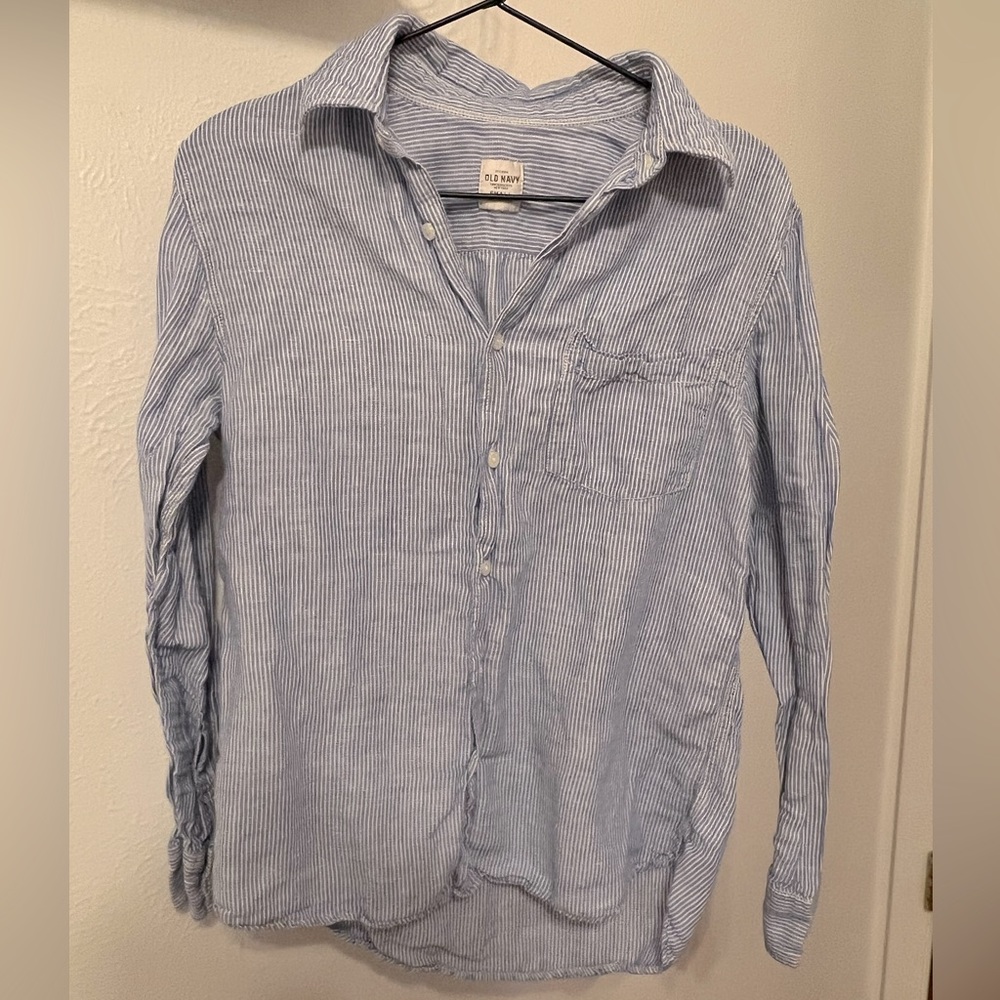Old Navy Blue-Striped Button Down Shirt